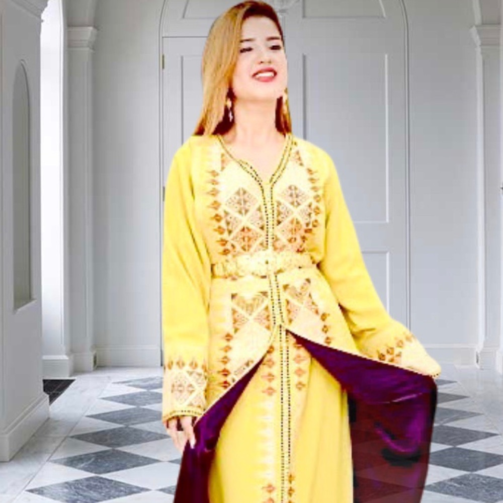 Caftan Kaftan Embroidered And Embedded With Stones - image 4